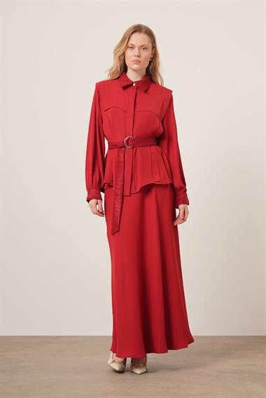 FTZ Women Kadın Piar Etekli Takım  Bordo 31148