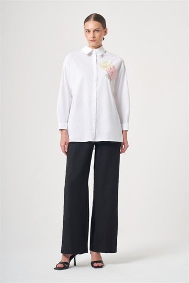 FTZ Women Kadın Poplin Gömlek  Beyaz 31436