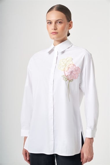 FTZ Women Kadın Poplin Gömlek  Beyaz 31436