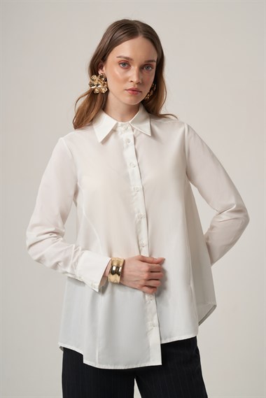 FTZ Women Kadın Poplin Gömlek  Beyaz 31443