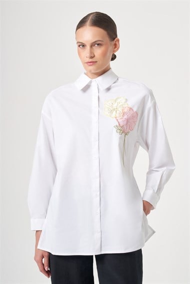 FTZ Women Kadın Poplin Gömlek  Beyaz 31436
