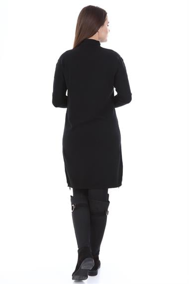 FTZ Women Kadın Pul Payet Detay Tunik  Siyah 21-1332