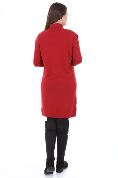FTZ Women Kadın Pul Payet Detay Tunik  Kırmızı 21-1332