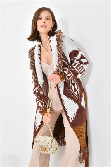 FTZ Women Kadın Püskül Detaylı Giy-Çık  Taba 20584