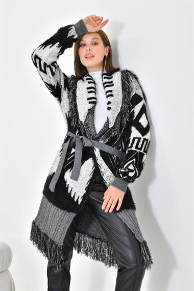 FTZ Women Kadın Püskül Detaylı Giy-Çık  Gri 20584