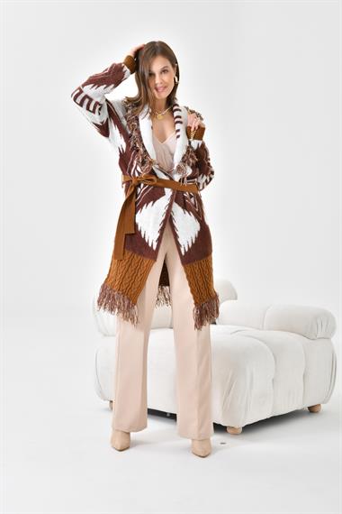 FTZ Women Kadın Püskül Detaylı Giy-Çık  Taba 20584