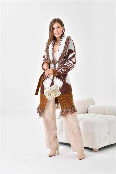 FTZ Women Kadın Püskül Detaylı Giy-Çık  Taba 20584