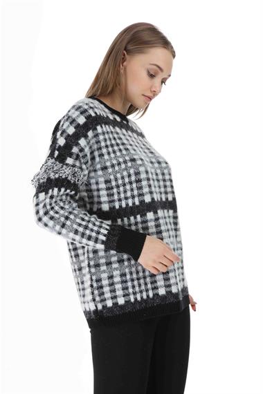 FTZ Women Kadın Püskül Detaylı Triko  Siyah 21-1334