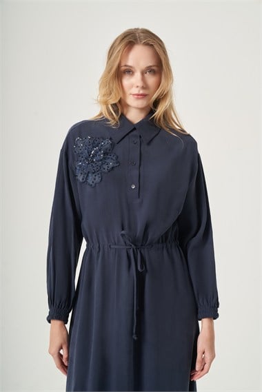FTZ Women Kadın Rahat Kalıp Elbise  Lacivert 31556