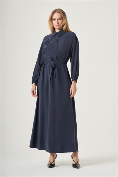 FTZ Women Kadın Rahat Kalıp Elbise  Lacivert 31556