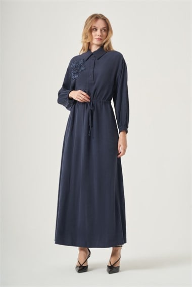 FTZ Women Kadın Rahat Kalıp Elbise  Lacivert 31556