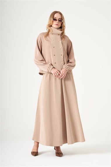 FTZ Women Kadın Rahat Kalıp Etekli Takım  Camel 31545