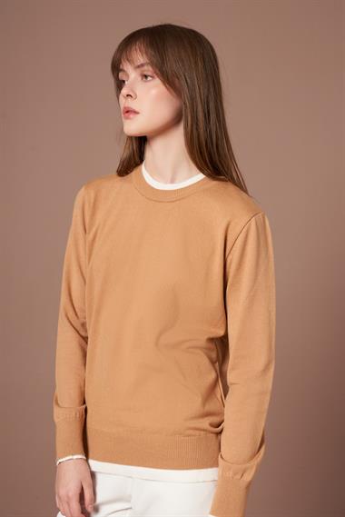 FTZ Women Kadın Ribana Detaylı Kazak  Bisküvi 25290