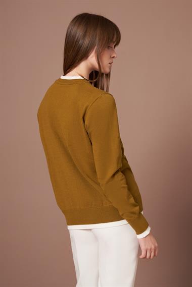 FTZ Women Kadın Ribana Detaylı Kazak  Oriw 25290