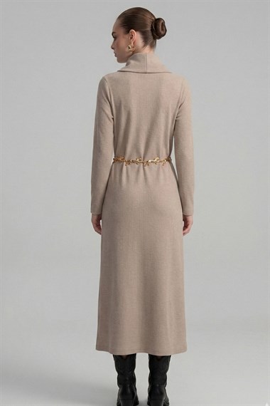 FTZ Women Kadın Ribana Elbise  Beige 31286