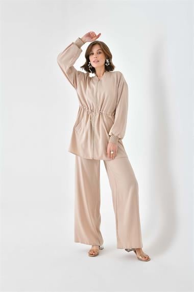 FTZ Women Kadın Ribana Modal Takım  Beige 30730
