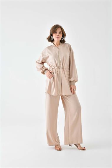 FTZ Women Kadın Ribana Modal Takım  Beige 30730