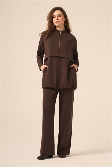FTZ Women Kadın Royal Pantolonlu Takım  Kahve 31271