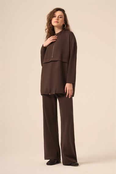 FTZ Women Kadın Royal Pantolonlu Takım  Kahve 31271