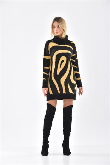 FTZ Women Kadın Sakal Detay Tam Balıkçı Bluz  Siyah 21-6231