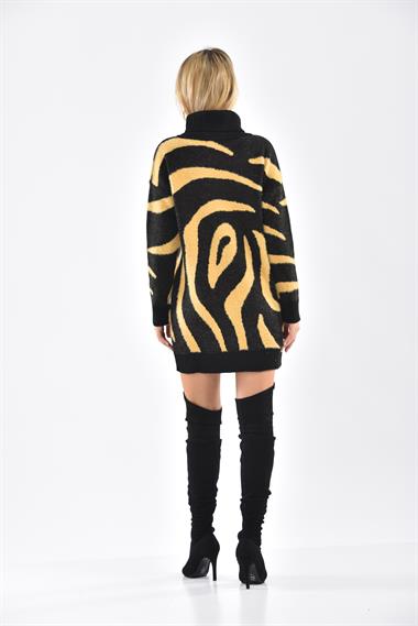 FTZ Women Kadın Sakal Detay Tam Balıkçı Bluz  Siyah 21-6231