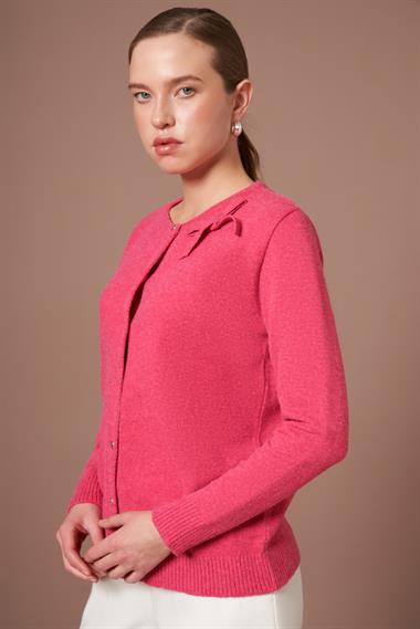 FTZ Women Kadın Şardon Hırka  Fuşya 25288