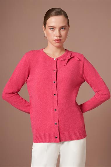 FTZ Women Kadın Şardon Hırka  Fuşya 25288