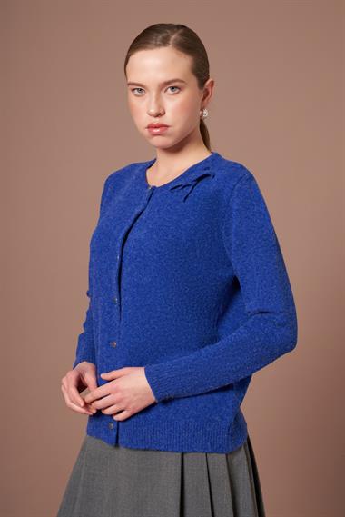 FTZ Women Kadın Şardon Hırka  Saks Mavi 25288