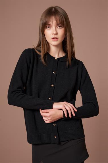 FTZ Women Kadın Şardon Hırka  Siyah 25288