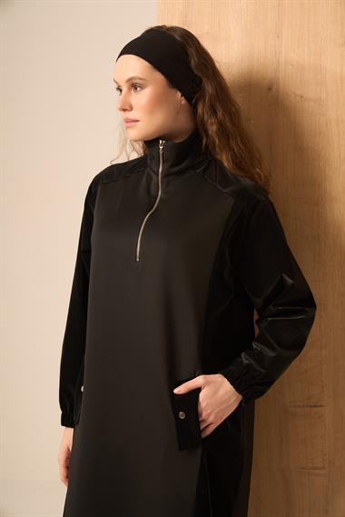 FTZ Women Kadın Scuba Spandex Elbise  Siyah 31260