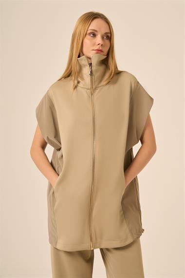 FTZ Women Kadın Scuba Spandex Takım  Beige 31277