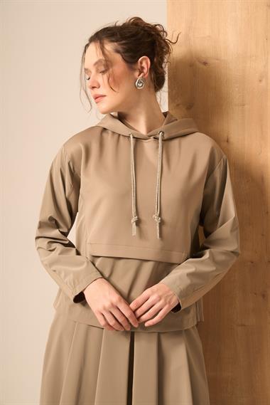 FTZ Women Kadın Scuba Spandex Takım  Beige 31259