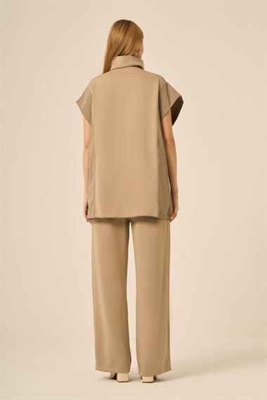 FTZ Women Kadın Scuba Spandex Takım  Beige 31277
