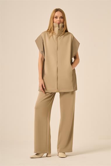 FTZ Women Kadın Scuba Spandex Takım  Beige 31277