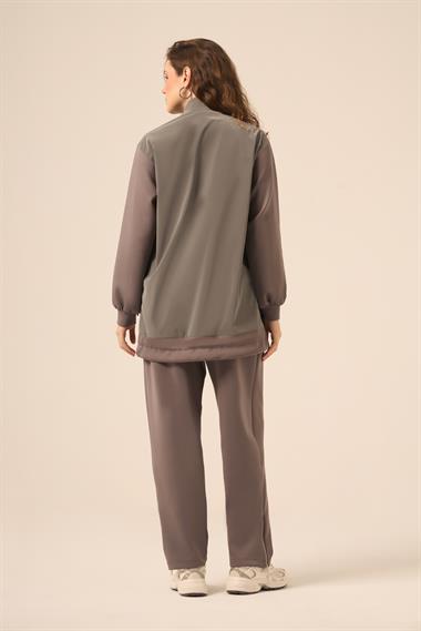 FTZ Women Kadın Scuba Spandex Takım  Gri 31266
