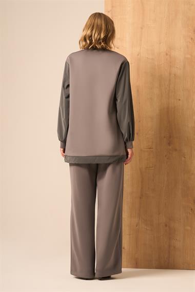 FTZ Women Kadın Scuba Spandex Takım  Gri 31257