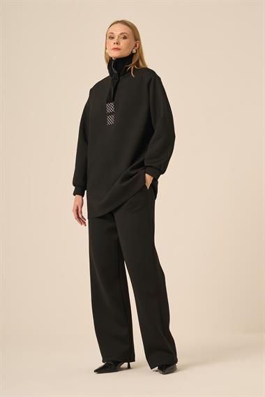 FTZ Women Kadın Scuba Spandex Takım  Siyah 31278