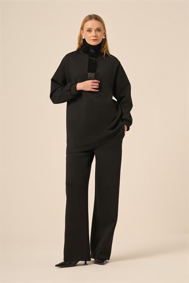 FTZ Women Kadın Scuba Spandex Takım  Siyah 31278