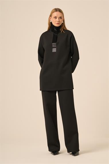 FTZ Women Kadın Scuba Spandex Takım  Siyah 31278