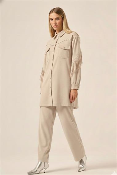FTZ Women Kadın Scuba Süet İkili Takım  Beige 31232
