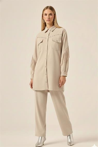 FTZ Women Kadın Scuba Süet İkili Takım  Beige 31232