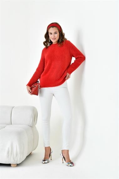 FTZ Women Kadın Sıfır Yaka  Kırmızı 20944