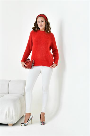FTZ Women Kadın Sıfır Yaka  Kırmızı 20944