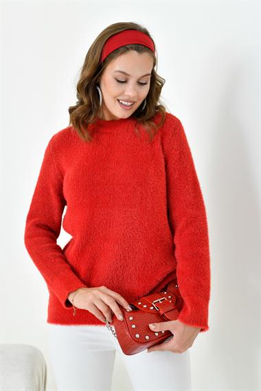 FTZ Women Kadın Sıfır Yaka  Kırmızı 20944