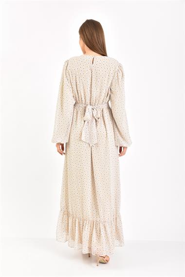 FTZ Women Kadın Şifon Elbise  Beige 30043
