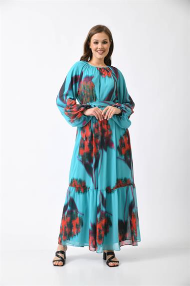 FTZ Women Kadın ŞİFON ELBİSE  Mint 30004