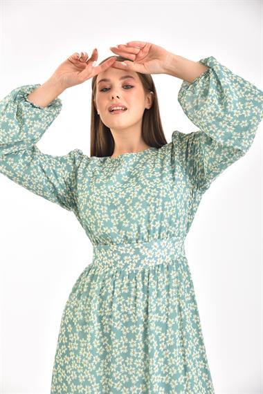 FTZ Women Kadın Şifon Elbise  Mint 30043