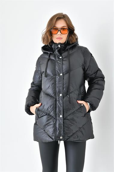 FTZ Women Kadın Şişme Kaban  Siyah RBN4074