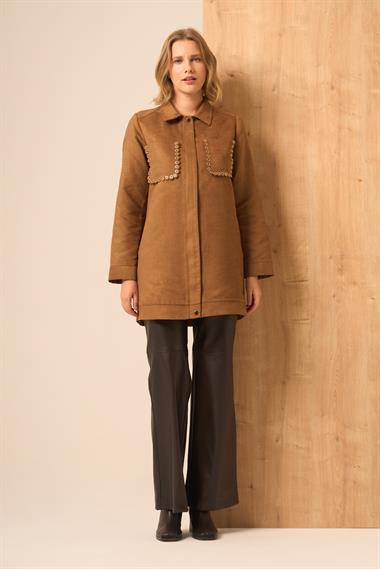 FTZ Women Kadın Süet Kap  Camel 31268