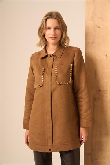 FTZ Women Kadın Süet Kap  Camel 31268